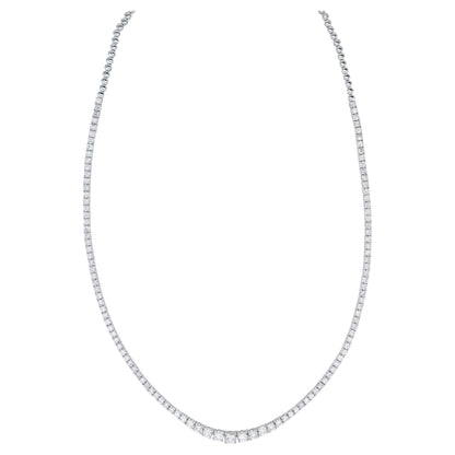 Diamond Tennis Riviere Necklace 4.35 Carats 18K Gold