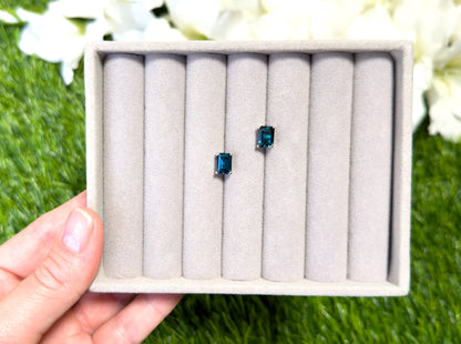 London Blue Topaz Stud Earrings 3.88 Carats