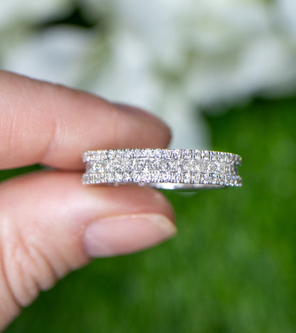 Diamond Eternity Band Ring 2.77 Carats 18K White Gold