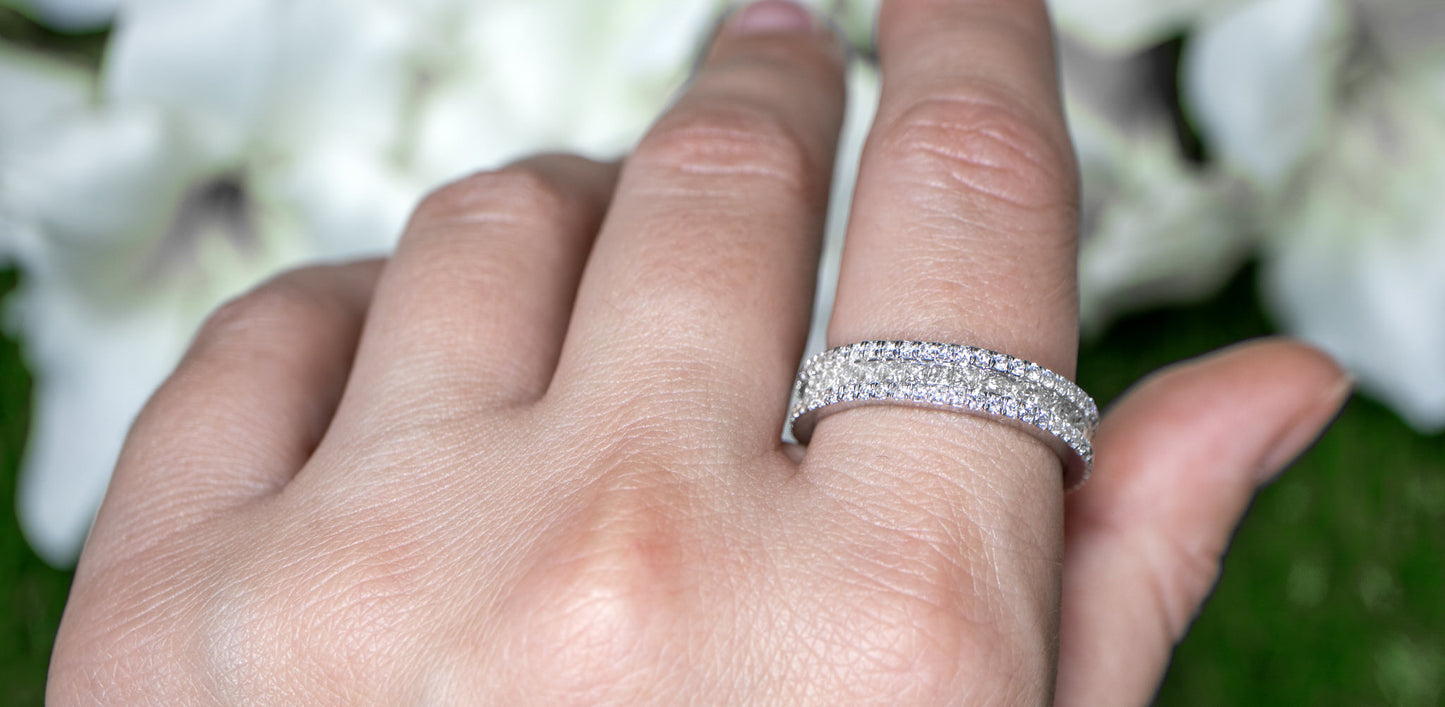 Diamond Eternity Band Ring 2.77 Carats 18K White Gold