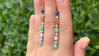 Natural 4.50 Carats Multicolor Gemstone Dangle Earrings