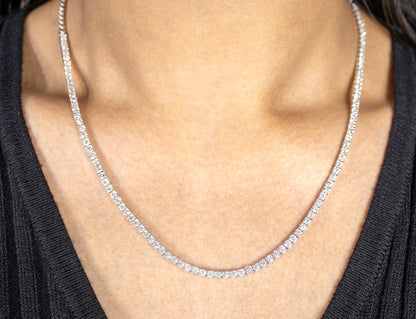 Diamond Tennis Necklace 5.3 Carats 18K Gold