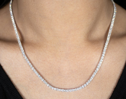 Diamond Tennis Necklace 11.5 Carats 18K Gold