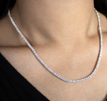 Diamond Tennis Necklace 11.5 Carats 18K Gold