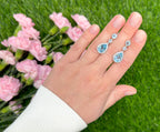Swiss Blue Topaz Dangle Earrings With White Topaz 9.46 Carats