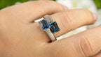 London Blue Topaz Bypass Ring 2.44 Carats