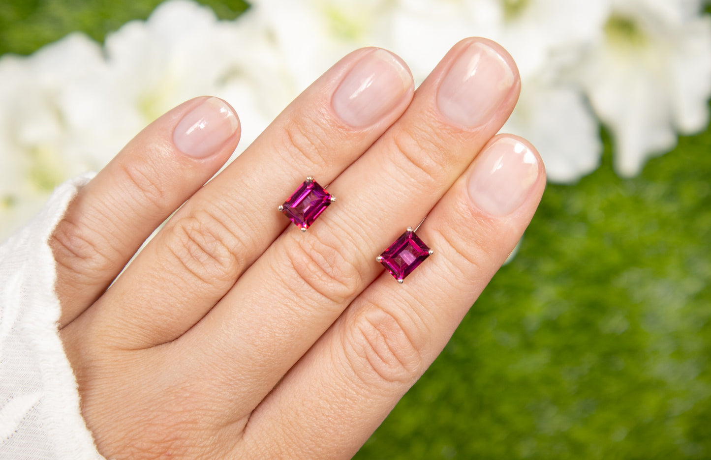 Pink Topaz Stud Earrings 3.2 Carats
