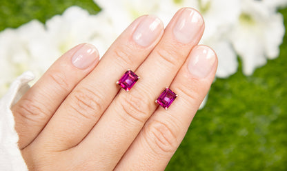 Pink Topaz Stud Earrings 3.2 Carats