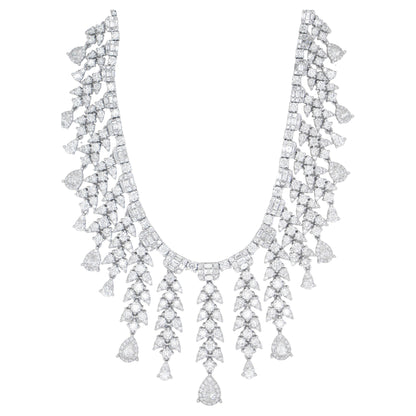 Important Diamond Drop Necklace 28 Carats 18K White Gold