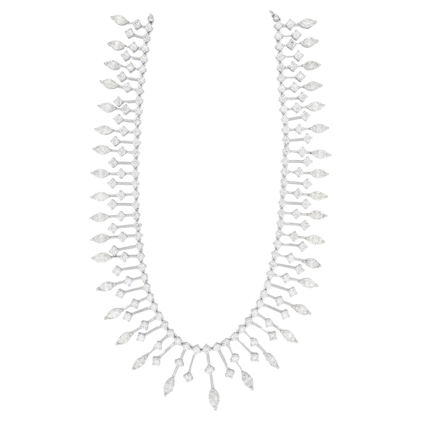 Important Marquise Diamond Necklace 15 Carats 18K White Gold