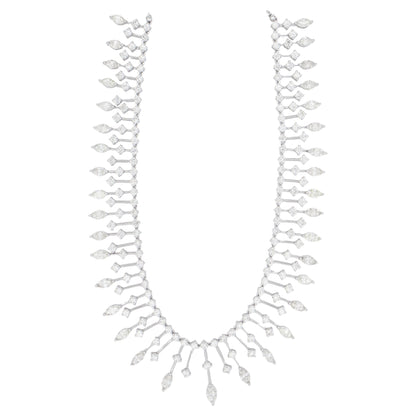 Important Marquise Diamond Necklace 15 Carats 18K White Gold