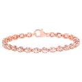 Morganite Tennis Bracelet 3.74 Carats 18K Rose Gold Plated Sterling Silver