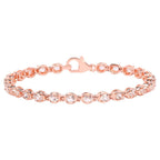 Morganite Tennis Bracelet 3.74 Carats 18K Rose Gold Plated Sterling Silver