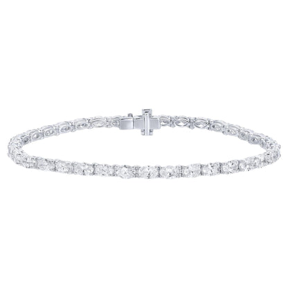 Oval Diamond Tennis Bracelet 6.64 Carats 36 Diamonds 18K Gold