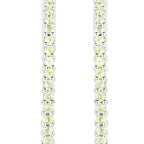 Natural Peridot Hoop Earrings Total 3.50 Carats Rhodium Plated Silver