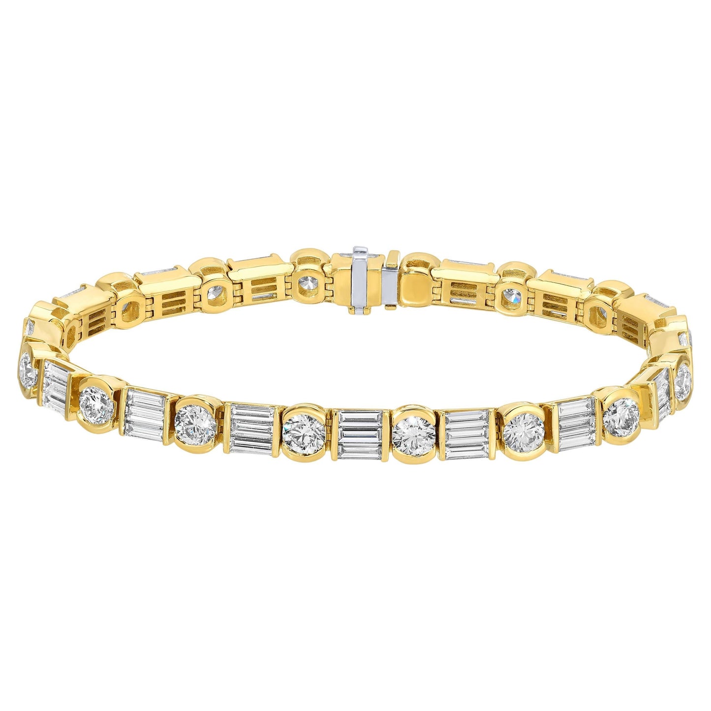 Retro Diamond Bracelet 10.9 Carats 64 Diamonds 18K Yellow Gold