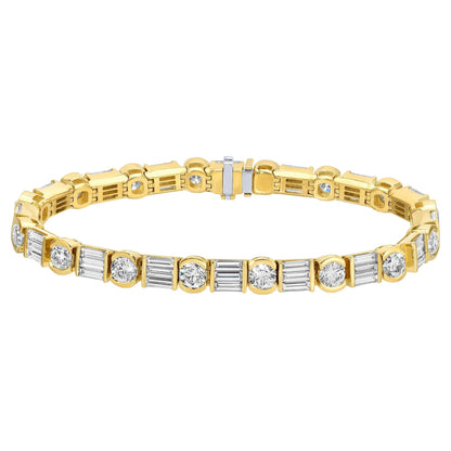 Retro Diamond Bracelet 10.9 Carats 64 Diamonds 18K Yellow Gold