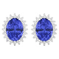 Tanzanite Earrings Diamonds 2.55 Carats 14K White Gold