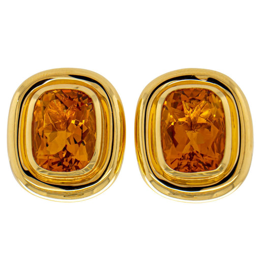 Tiffany & Co Citrine Earrings Paloma Picasso Collection 18K Yellow Gold