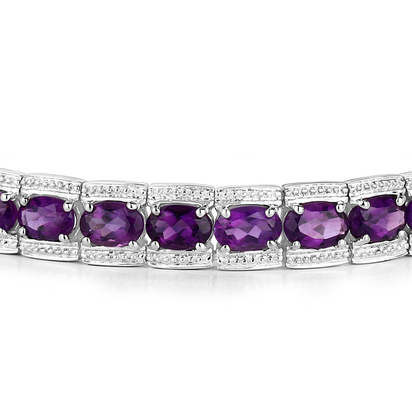 Amethyst Tennis Bracelet 12.1 Carats Sterling Silver