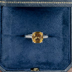 Citrine 3.88 Carat Solitaire Ring White Topaz Setting