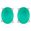 Zambian Emerald Earrings 1.42 Carats 10K White Gold
