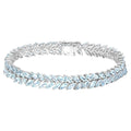 Aquamarine Tennis Bracelet 10.1 Carats Sterling Silver