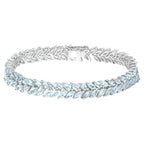Aquamarine Tennis Bracelet 10.1 Carats Sterling Silver