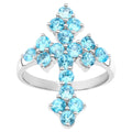 Swiss Blue Topaz Ring 2.14 Carats Sterling Silver