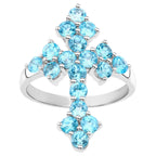 Swiss Blue Topaz Ring 2.14 Carats Sterling Silver