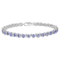 Tanzanite Tennis Bracelet 6.44 Carats Sterling Silver