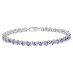 Tanzanite Tennis Bracelet 6.44 Carats Sterling Silver