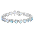 Blue Topaz Tennis Bracelet 10.4 Carats Sterling Silver