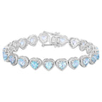 Blue Topaz Tennis Bracelet 10.4 Carats Sterling Silver