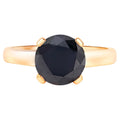 Black Diamond Ring 2.98 Carats 14K Yellow Gold