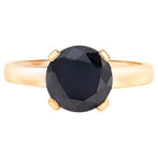 Black Diamond Ring 2.98 Carats 14K Yellow Gold