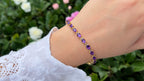 Natural Amethyst Tennis Bracelet 8.40 Carats 18K Yellow Gold Plated Silver