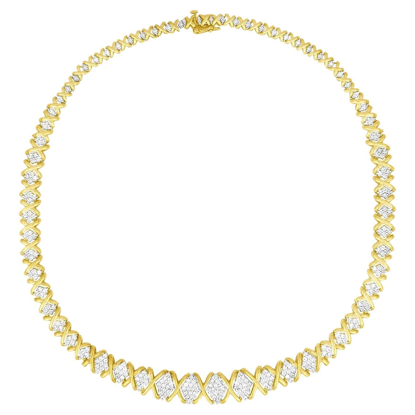 Riviera Necklace With Diamonds 4.15 Carats 10K Yellow Gold