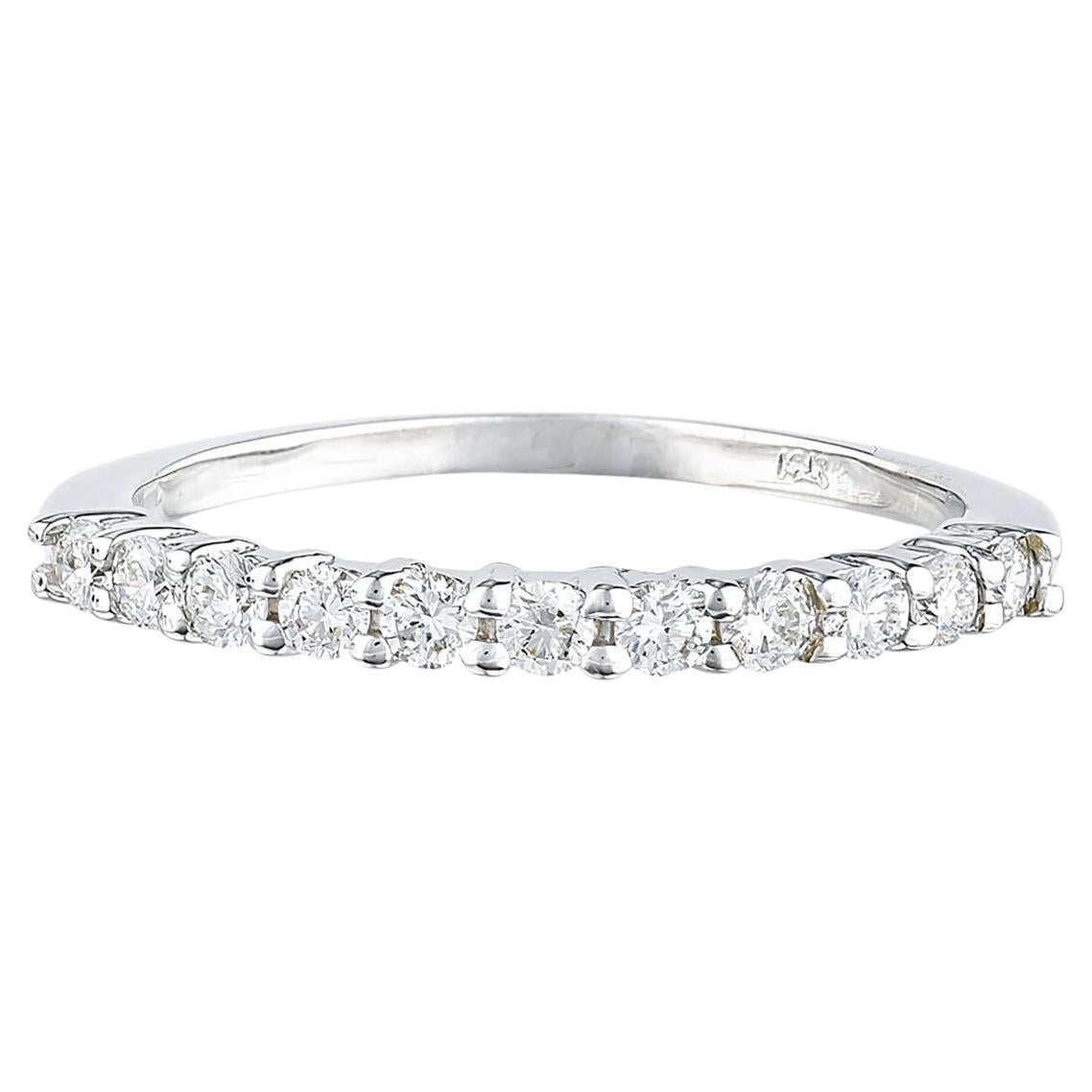 Natural Diamonds Half Eternity Band Ring 14K Gold