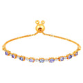 Tanzanite Bracelet With Diamonds 1.54 Carats Gold Plated Silver