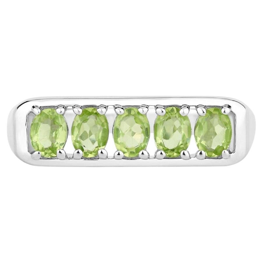 Peridot Ring 0.84 Carats Sterling Silver