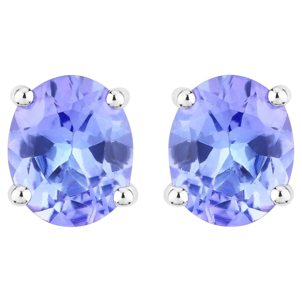 Tanzanite Stud Earrings 0.64 Carats Sterling Silver