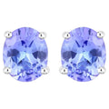 Tanzanite Stud Earrings 0.64 Carats Sterling Silver