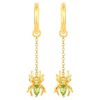 Peridot Spider Earrings 0.48 Carats Gold Plated Silver