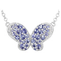 Tanzanite Butterfly Pendant With White Zircon 3.22 Carats Sterling Silver