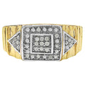 Diamond Ring 0.2 Carats Gold Plated Silver