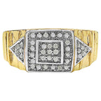 Diamond Ring 0.2 Carats Gold Plated Silver