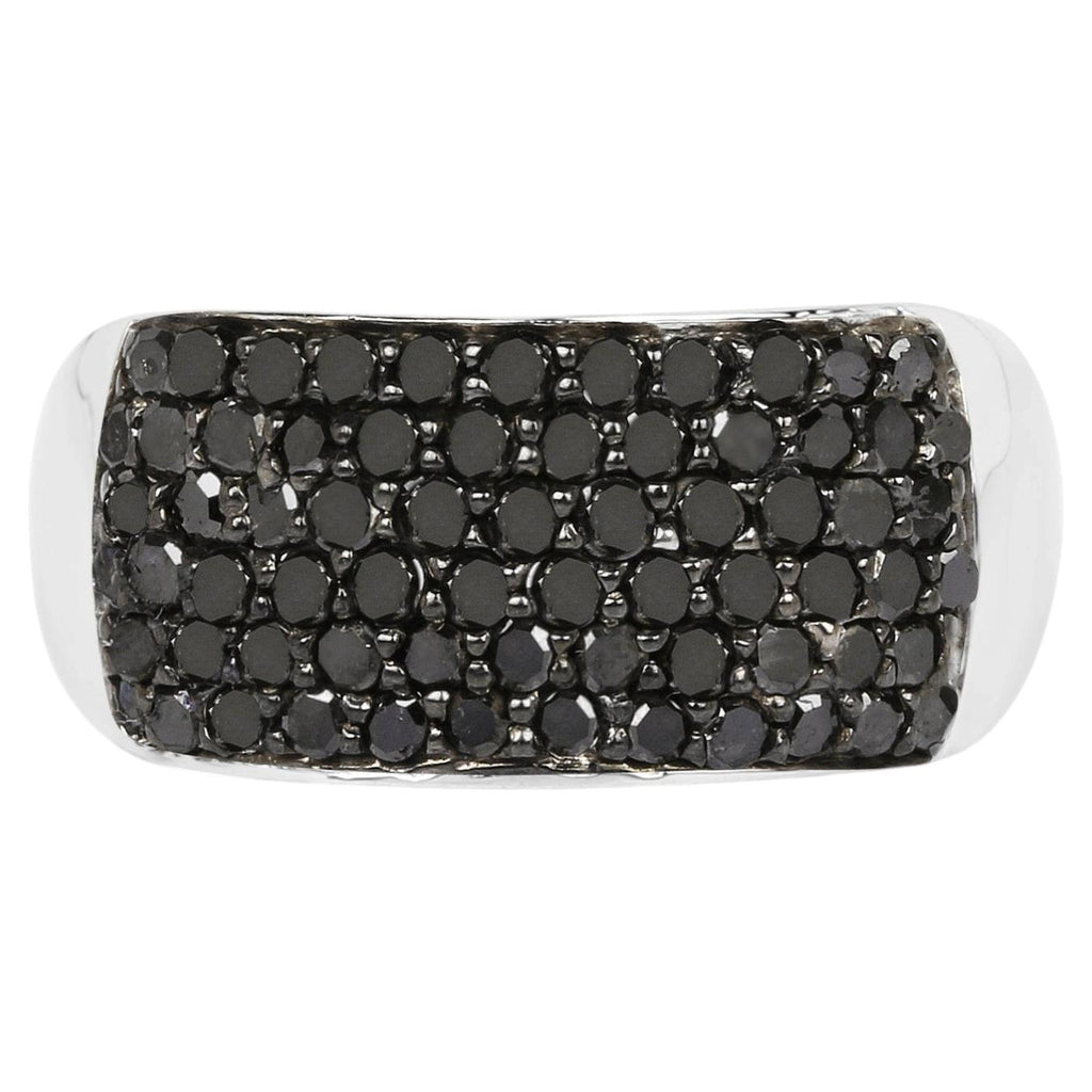 Black Diamond Ring 1.2 Carats Sterling Silver