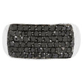 Black Diamond Ring 1.2 Carats Sterling Silver