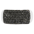 Black Diamond Ring 1.2 Carats Sterling Silver